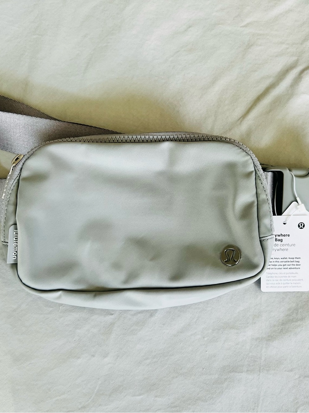 lululemon athletica light gray belt bag
